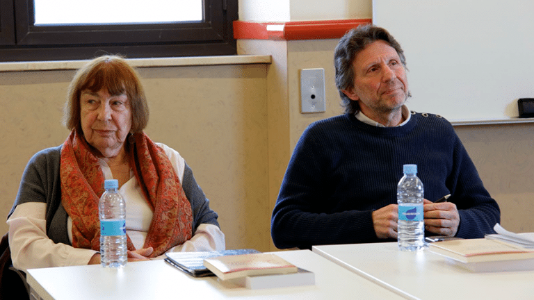 Barbara Brix, historiadora, professora i filla d’un membre la Schutzstaffel(SS) de l’Alemanya Nazi. I Peter Pogany-Wnendt, psicòleg, fill de víctimes de l’Holocaust.